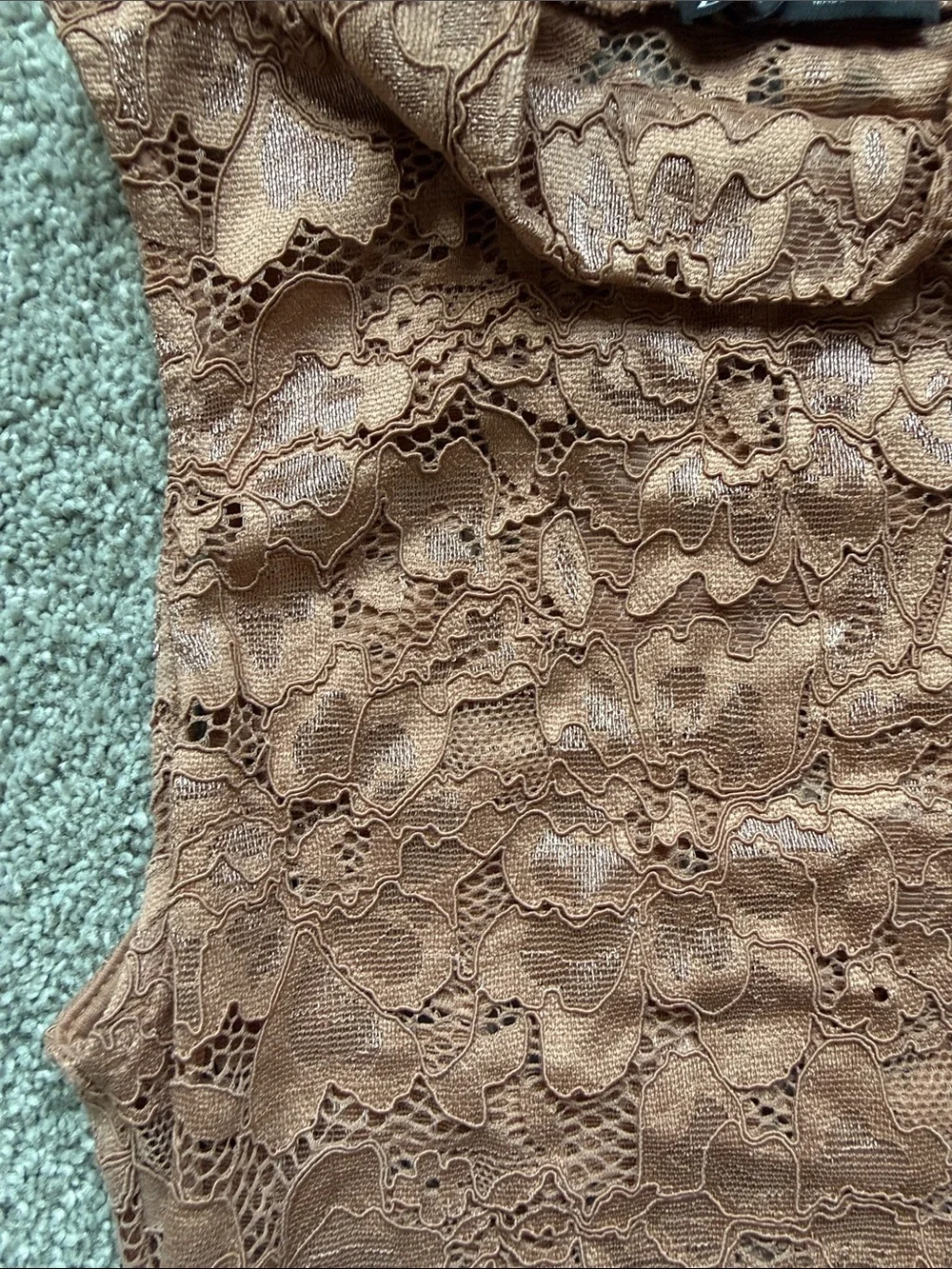 Sleeveless Lace High-Neck Bodysuit in Dusty Rose
